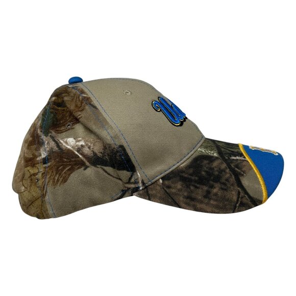 UCLA Bruins Camo Baseball Hat Outdoor Cap One Size Adjustable Strap Blue Khaki - Picture 10 of 12